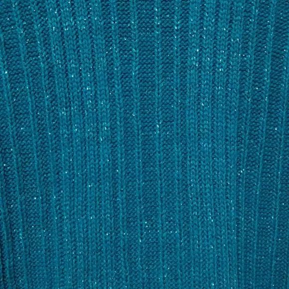 Vintage Diane von Furstenberg Sweater Teal Metallic Slouchy Oversized 80s - Picture 8 of 11
